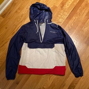 Eddie Bauer Red, White and Blue Momentum UPF 50+ Anorak Pullover Mens Small